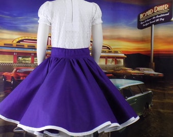 Girls 50's Poodle Skirt, Choice of Colors, Attached Fabric and Net Petti, Poodle Skirt, 50's Skirt, Retro Skirt, Rockabilly, Baby, Toddler