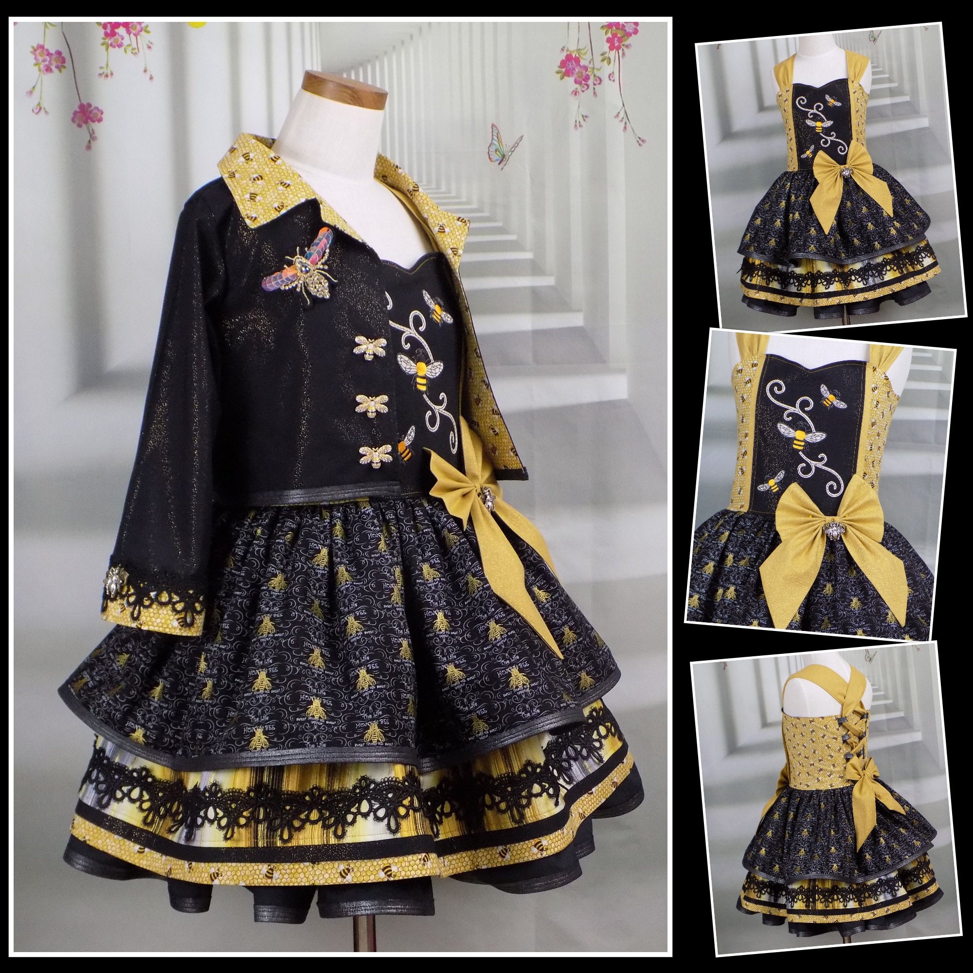 ワンピース Bibiy. HONEY BEE DRESS Queen Bee Outfit, Bee Pageant Dress, Queen of Bees Costume