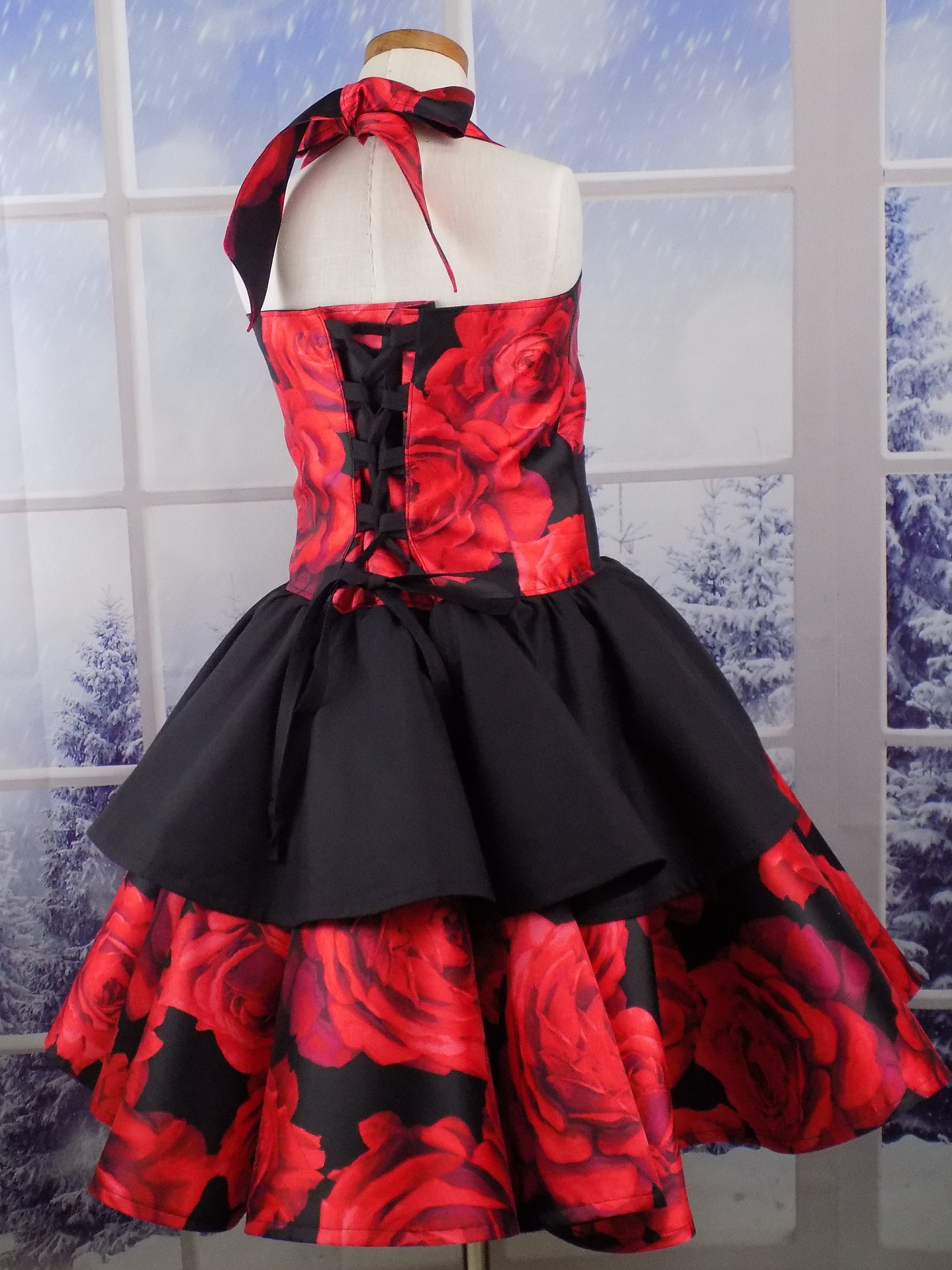 strapless dress mini floral Strapless Ruffled Tiered Corset Mini Dress in Maroon Floral Print - 12 main image 1