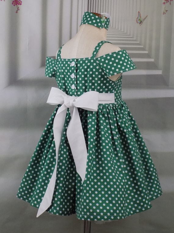 Polka Dot Dress, Pageant Personality Dress, Interview Dress, 50s Dress, OOC, Polka Dots, Retro, Vintage, Rockabilly, Christmas, Green, Bows Polka Dot Dress, Pageant Personality Dress, Interview Dress, 50s Dress, OOC, Polka Dots, Retro, Vintage, Rockabilly, Christmas, Green, Bows