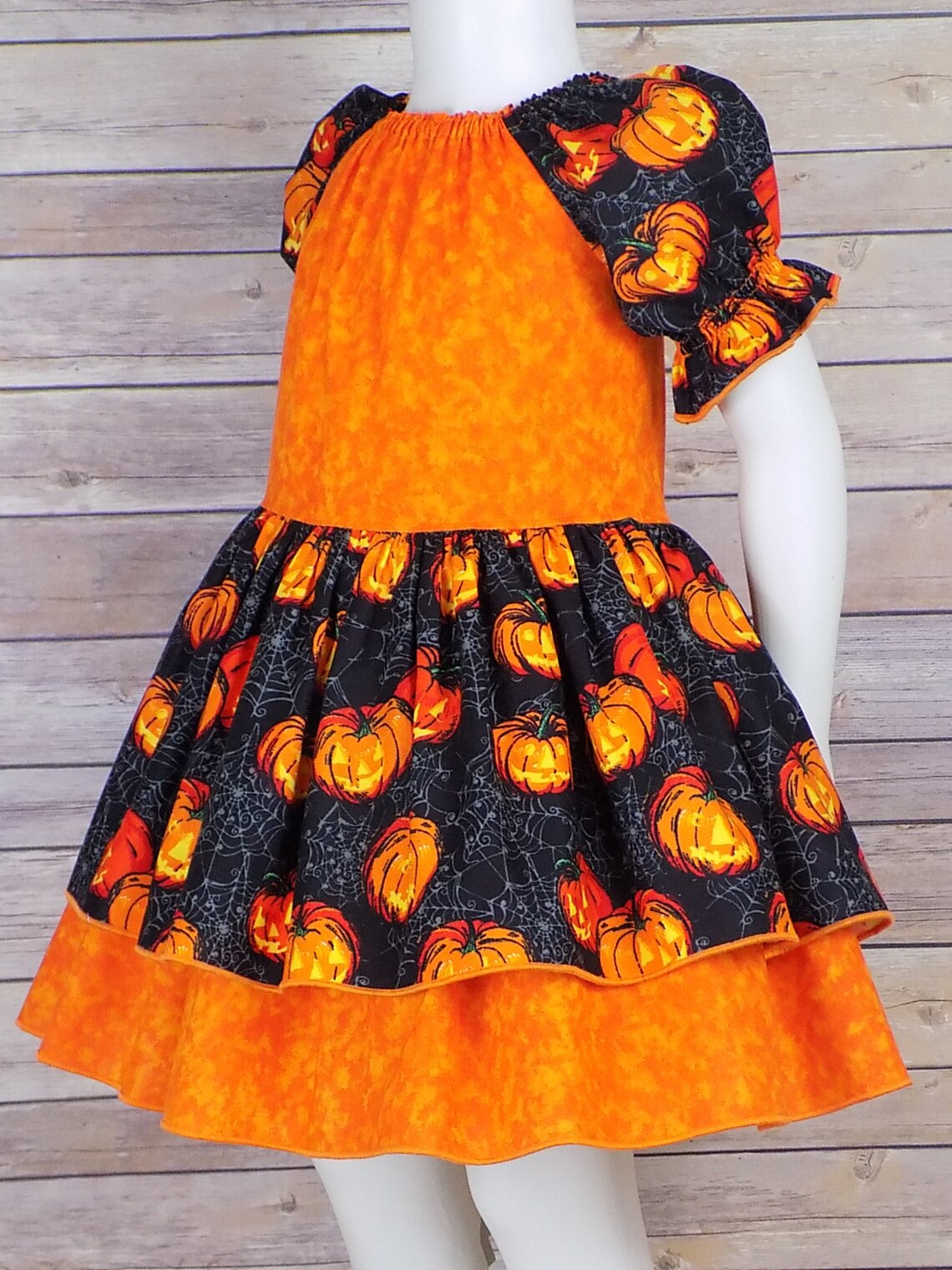 Girls Halloween Dress Toddler Pumpkin Jack O Lantern Etsy