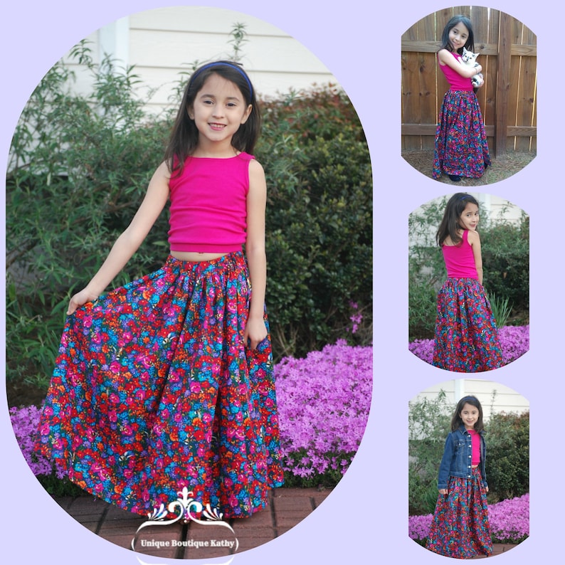 Girls Long Skirt Maxi Skirt Beach Photo Shoot Boutique Etsy