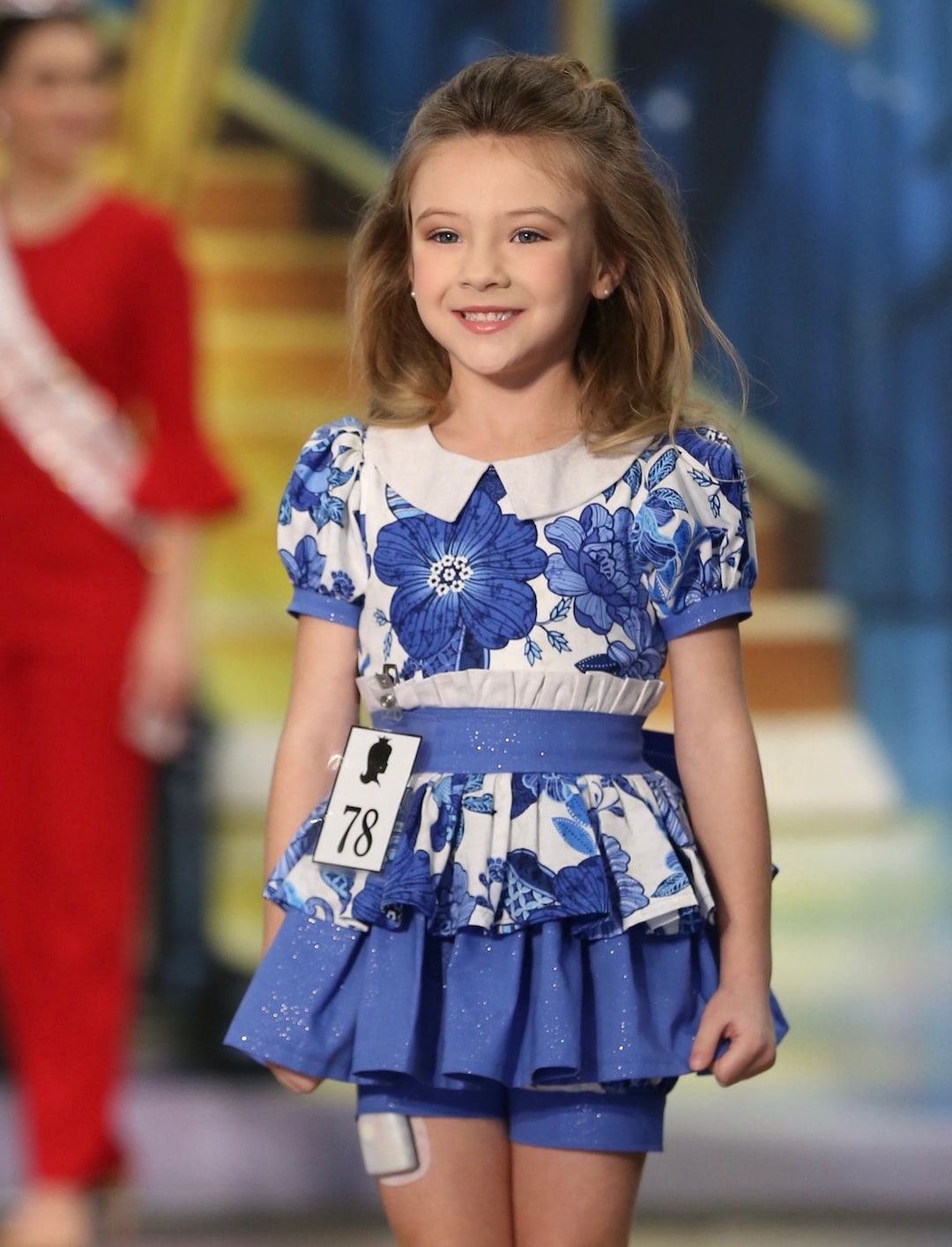 casual dress for pageant Denim and Tie Dye Pageant Casual Wear Outfit. Top, Shorts, Suspender S –  Unique Boutique Kathy main image 1