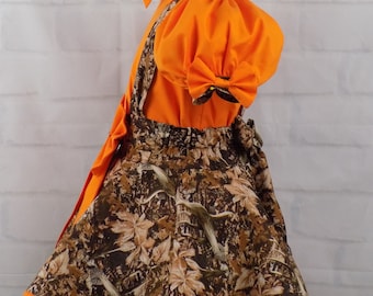 strapless open back dress Orange Floral Cotton Short Sleeve Dress - Mini Dresses main image 0