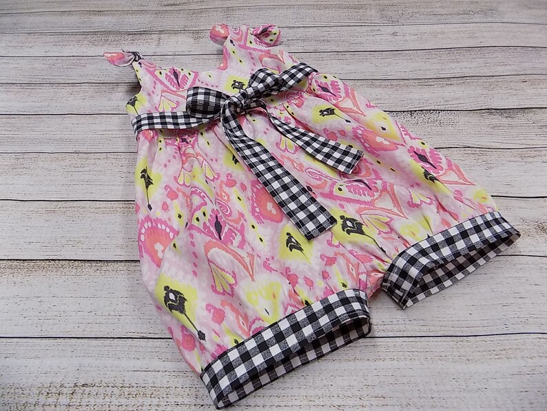 Baby Girl Romper Pink Romper Bubble Romper Black White Etsy