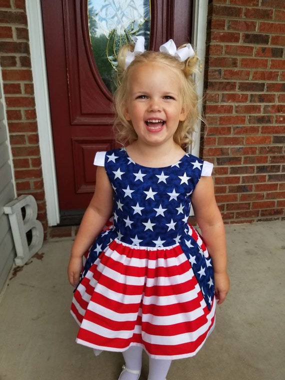 Girls Flag Dress, Blue Star Dress, Patriotic Pageant, Red White Blue Dress, 4th of July, Stars Stripes, USA, Pageant, Casual, Wear, OOC, RWB Girls Flag Dress, Blue Star Dress, Patriotic Pageant, Red White Blue Dress, 4th of July, Stars Stripes, USA, Pageant, Casual, Wear, OOC, RWB