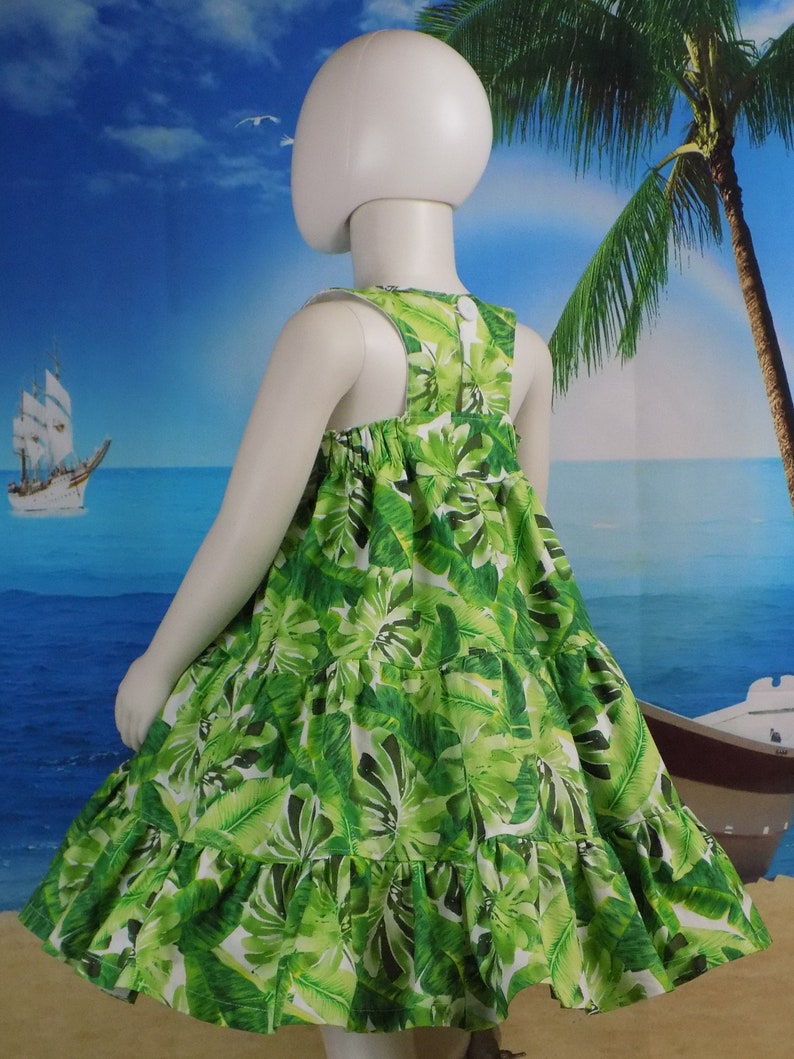 Girls Jungle Dress Jungle Foliage Green Leaf Foliage Etsy
