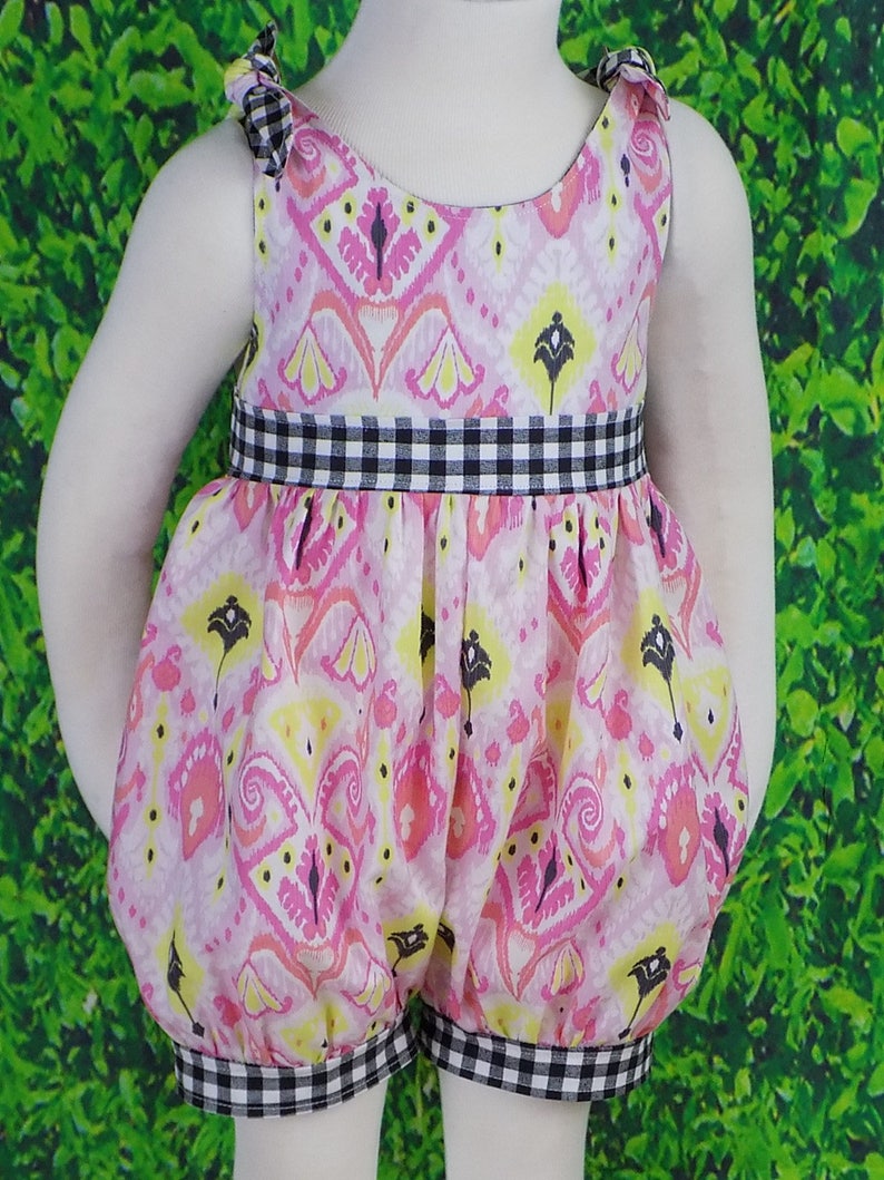 Baby Girl Romper Pink Romper Bubble Romper Black White Etsy
