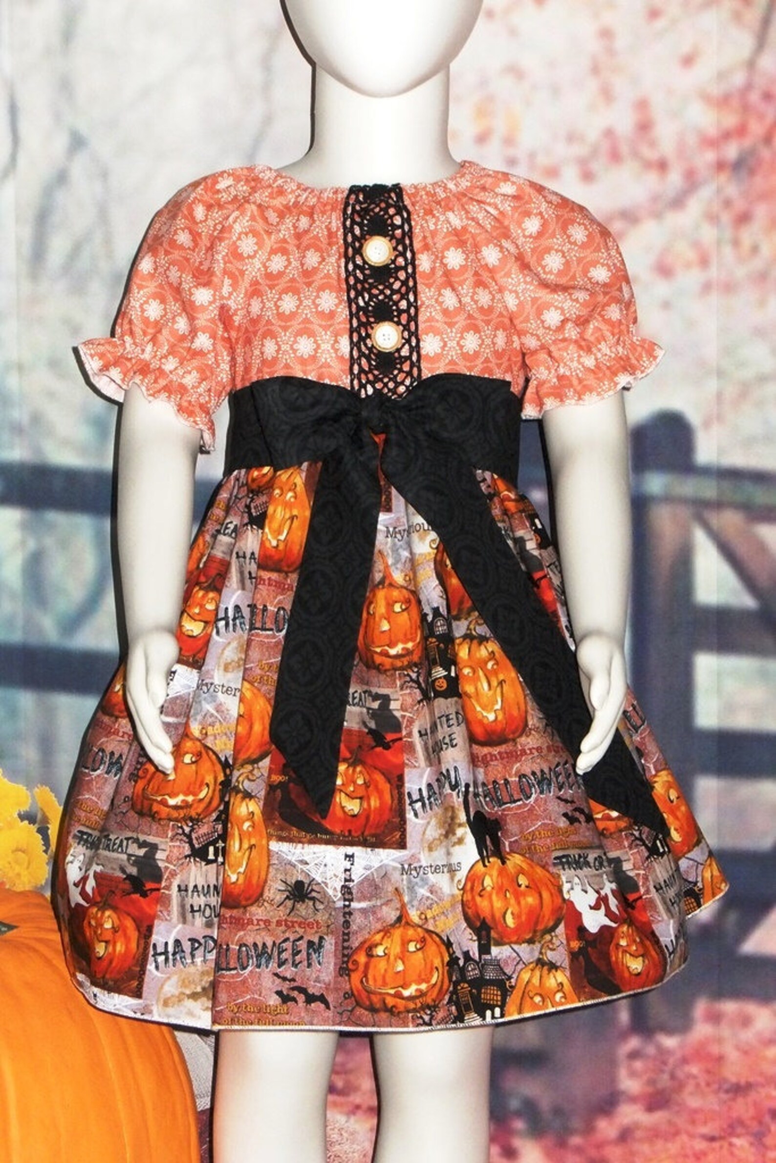 Girls Halloween Dress Toddler Pumpkin Dress Baby Orange Etsy