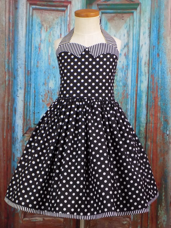 black and white polka dot 50s dress COSTUME RENTAL