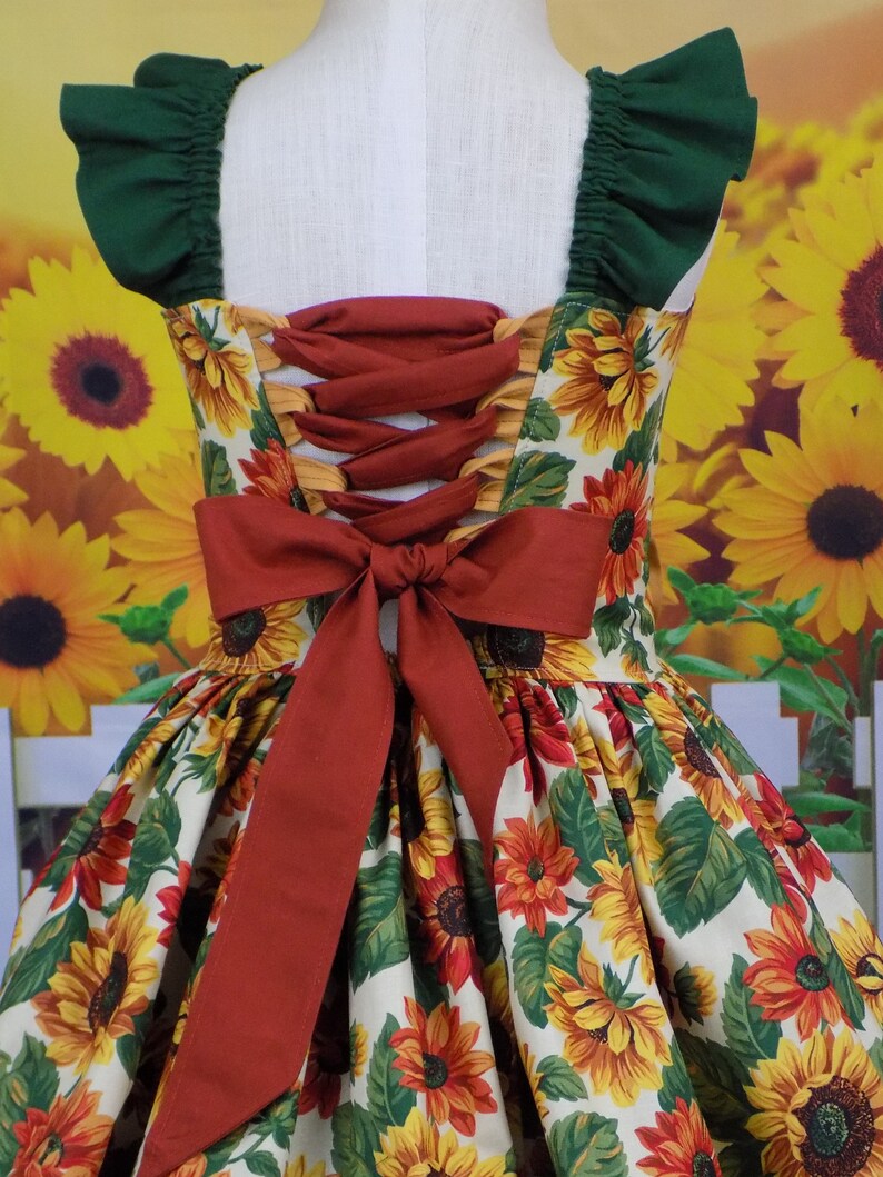 Girls Sunflower Dress Pageant Wear OOC Sunflower Outfit Etsy