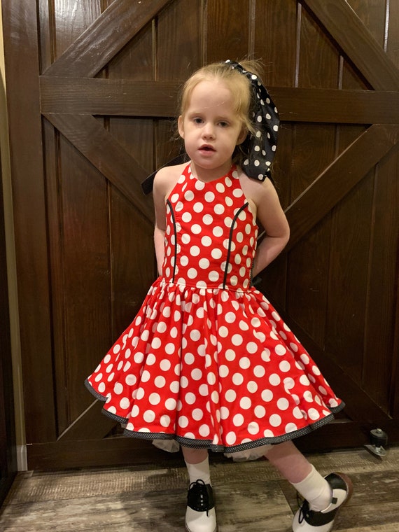 Vestido de punto Polka de las niñas de los años 50 - Etsy