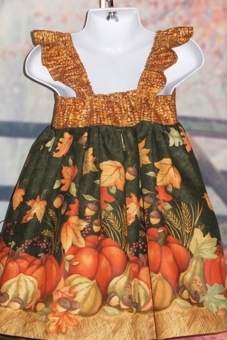 Girls Thanksgiving Dress Toddler Fall Dress Pumpkin Dress Etsy