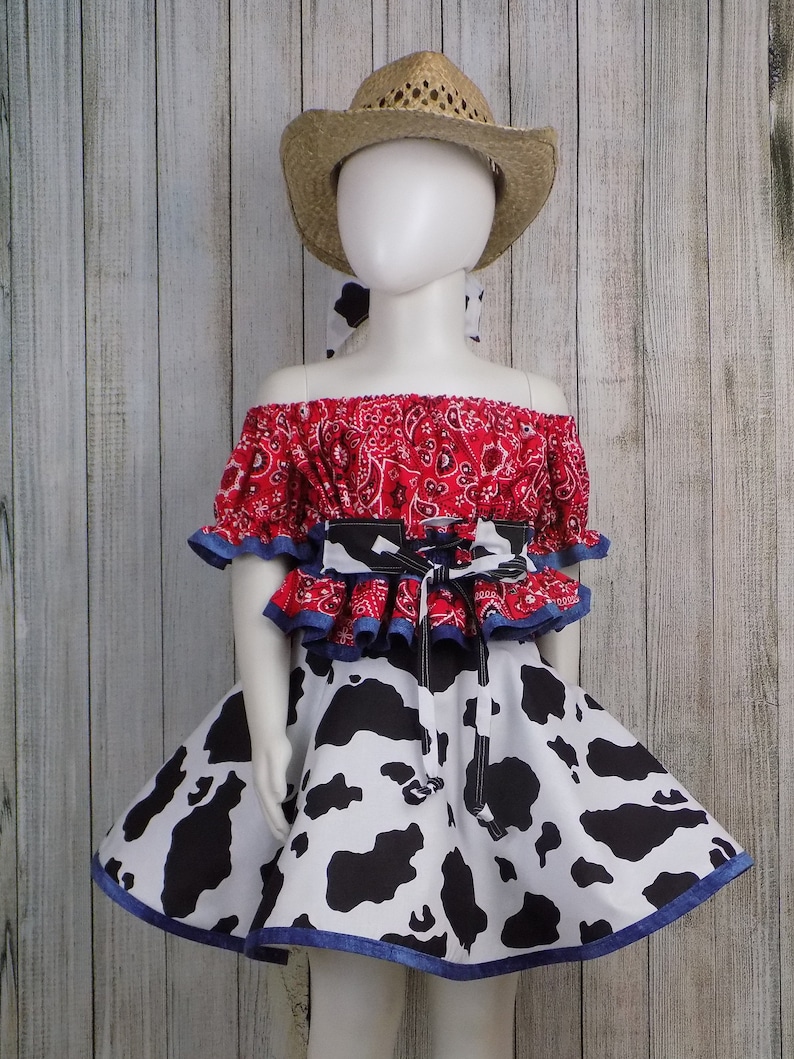 Girl Cow Outfit, Western Wear, Cowgirl, Pageant, Cow Dress, Crop Top ...