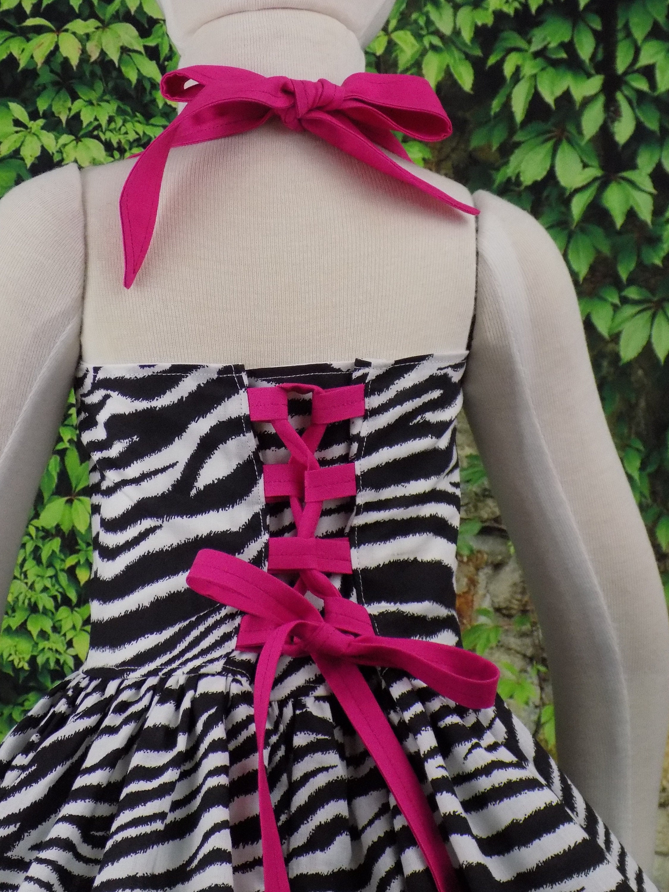 Zebra Jungle Wear Wild Pageant Wear, 50's Dress, Outfit of Choice, OOC, Animal Print, Skin, Halter, Corset Back, Retro, Vintage, Rockabilly