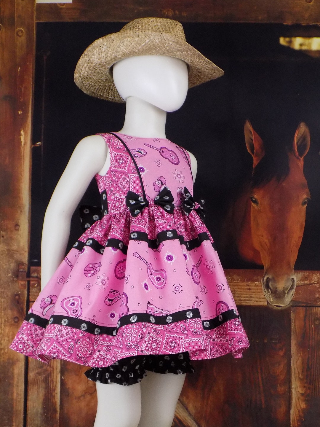 Girls Pink Western Wear, Pink Cowgirl Dress, Pink Cowgirl Birthday, Rodeo, Pink, Pageant OOC ...