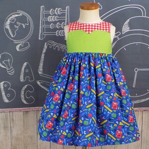 Back to School Dress, First Day of School Dress, Girls, Back to School Outfit, First Day of School Outfit, ABC, Globe, Kindergarten Clothes