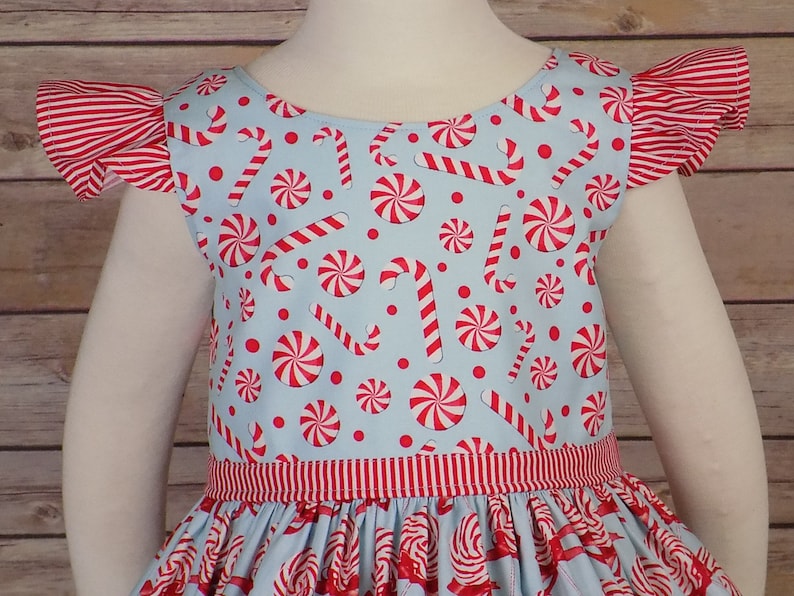 Girls Candy Cane Dress Christmas Dress Red Peppermint Etsy