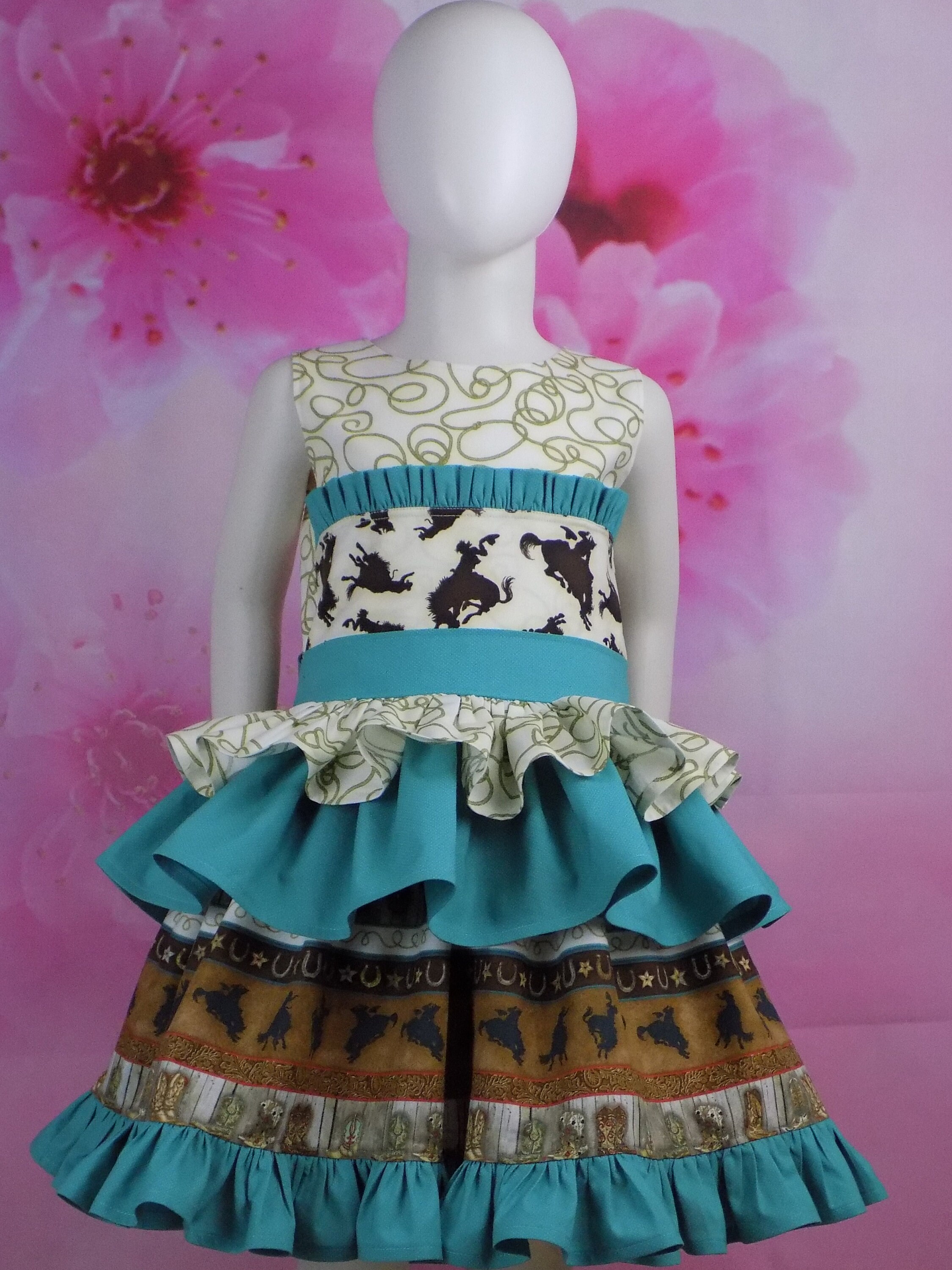 Girls, Rodeo Dress, Cowgirl Dress, Western Wear, Horse, Cowboy, Country ...