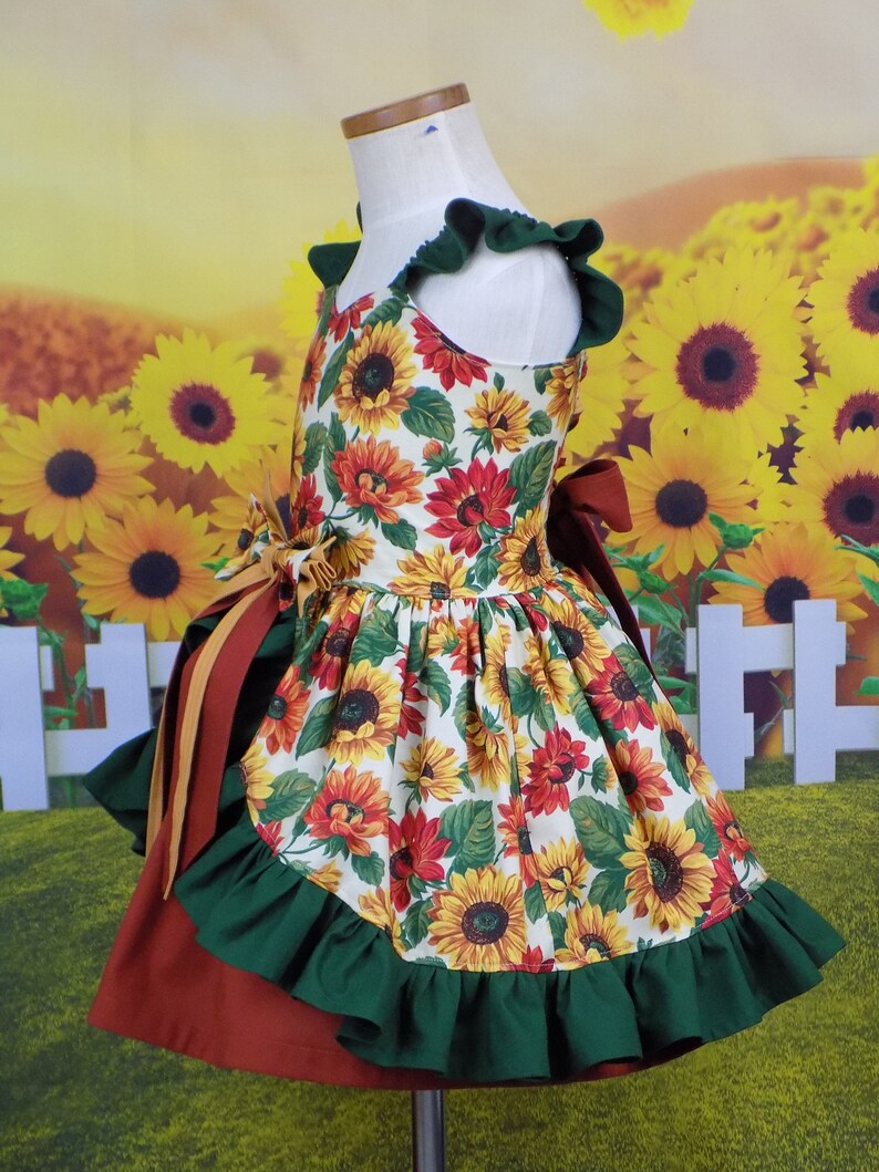 Girls Sunflower Dress Pageant Wear OOC Sunflower Outfit Etsy