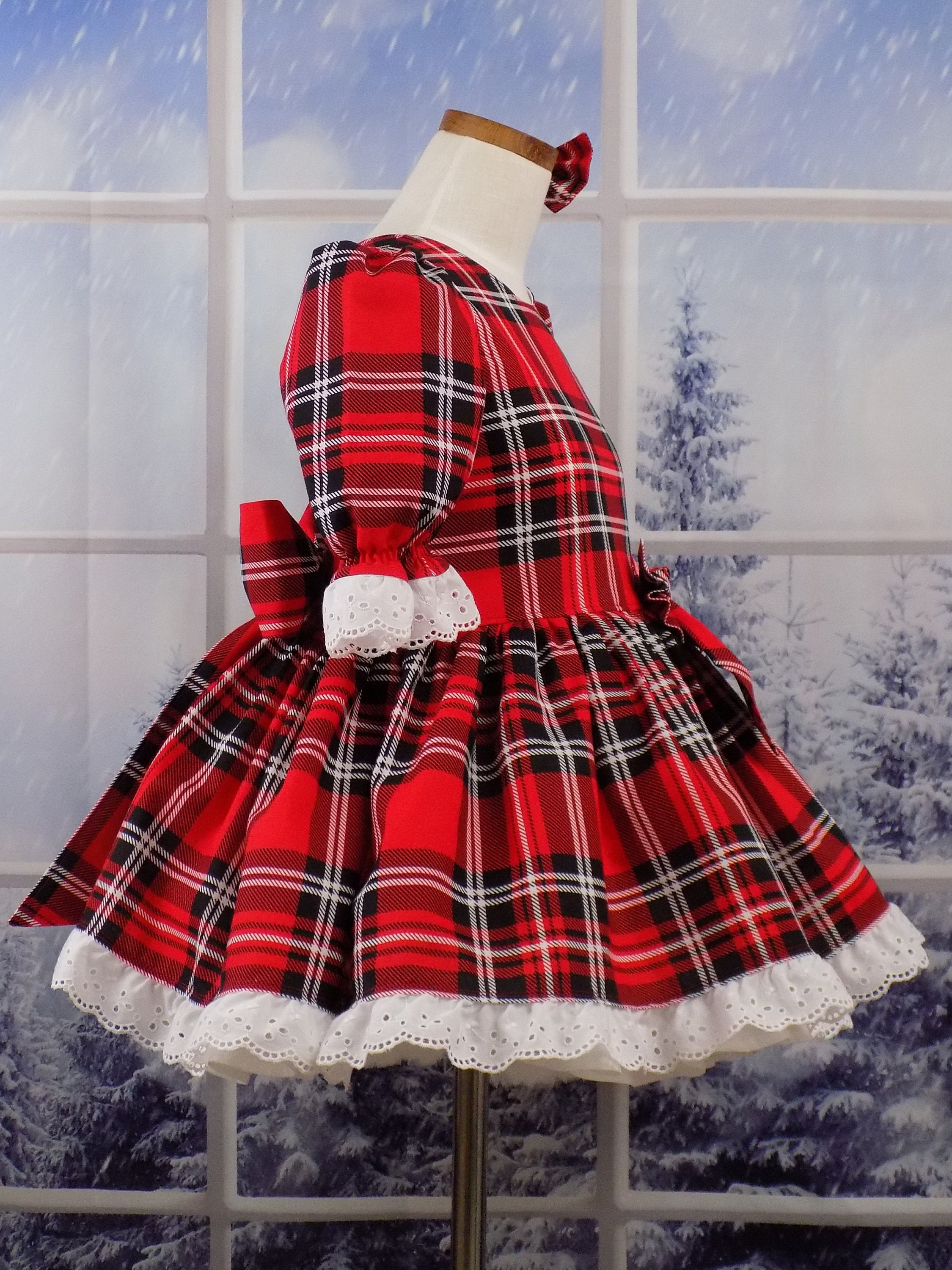 Red Plaid Dress, Girls, Christmas Dress, Christmas Pageant, OOC, Vintage  Style Dress, Pettiskirt, Eyelet Lace, Party, Fancy, Toddler, Bows - Etsy