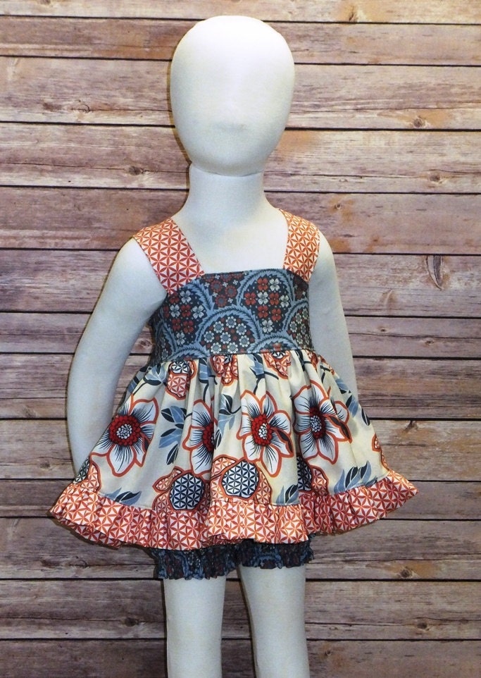 Baby, Pinafore Set, Toddler, Open Back Top, Little Girls, Outfit, Ruffle Bloomers, Summer Shorts Boutique, Floral