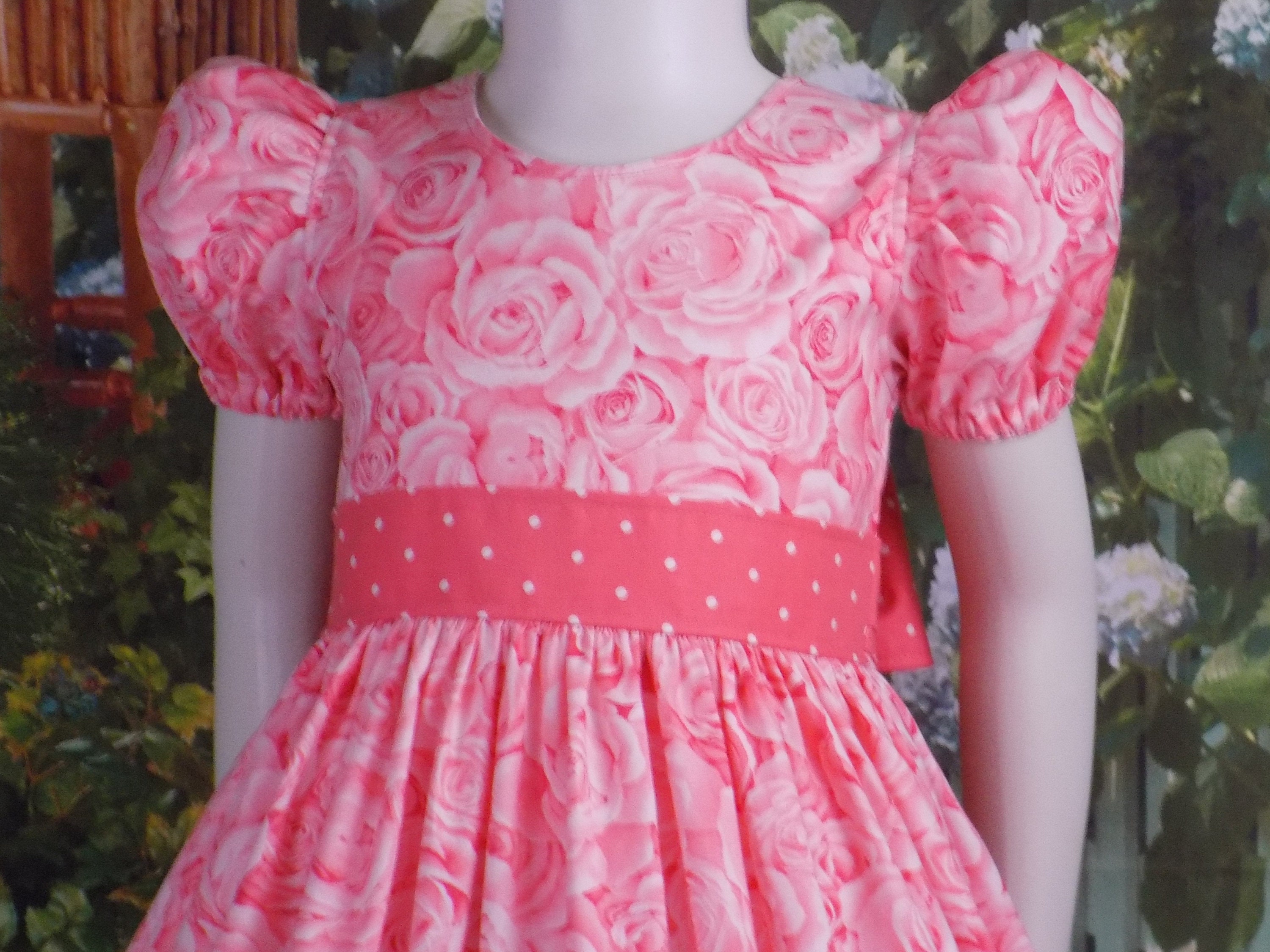 Size 6 Girls Spring Dress Easter Coral Roses Mother's Etsy