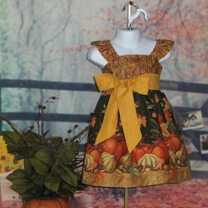 Girls, Thanksgiving Dress, Toddler, Fall Dress, Pumpkin Dress, Autumn Dress, Harvest, Orange, Green, Teens,Tween, Boutique, Flutter, Sleeve