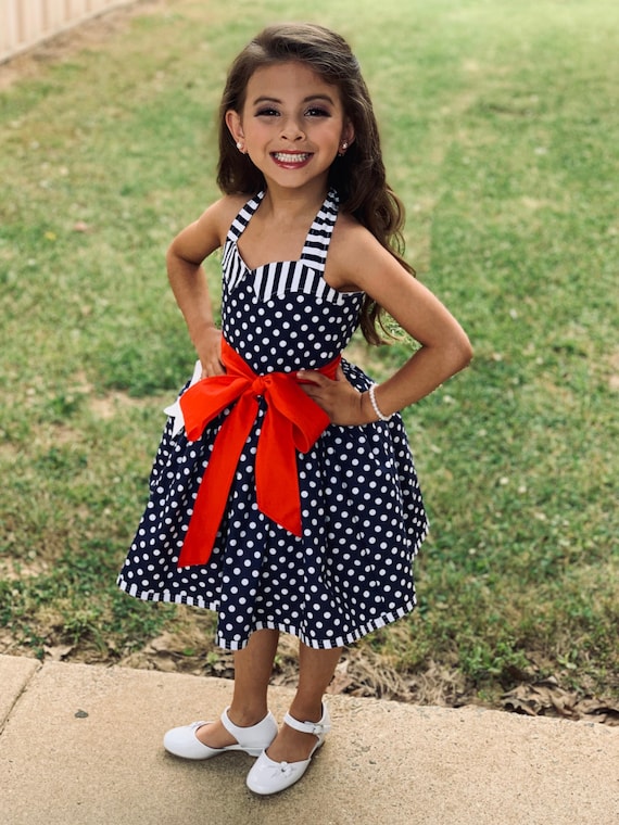 50s Dress, 50s Outfit, Pageant Wear, Patriotic Dress, 4th July Dress, Red  White Blue, Halter, Corset, Retro, Vintage, Rockabilly, Polka Dots - Etsy