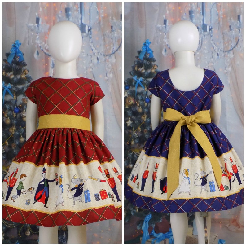 Girls Nutcracker Dress Plaid Christmas Dress Holiday Green Etsy
