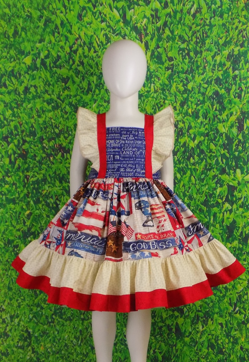 Patriotic Pageant Dress, Red White Blue Dress, 4th of July Dress, Stars and Stripes, Fancy Dress, Ruffles, Horse, Western Wear, Flag, USA 