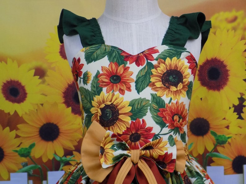 Girls Sunflower Dress Pageant Wear OOC Sunflower Outfit Etsy