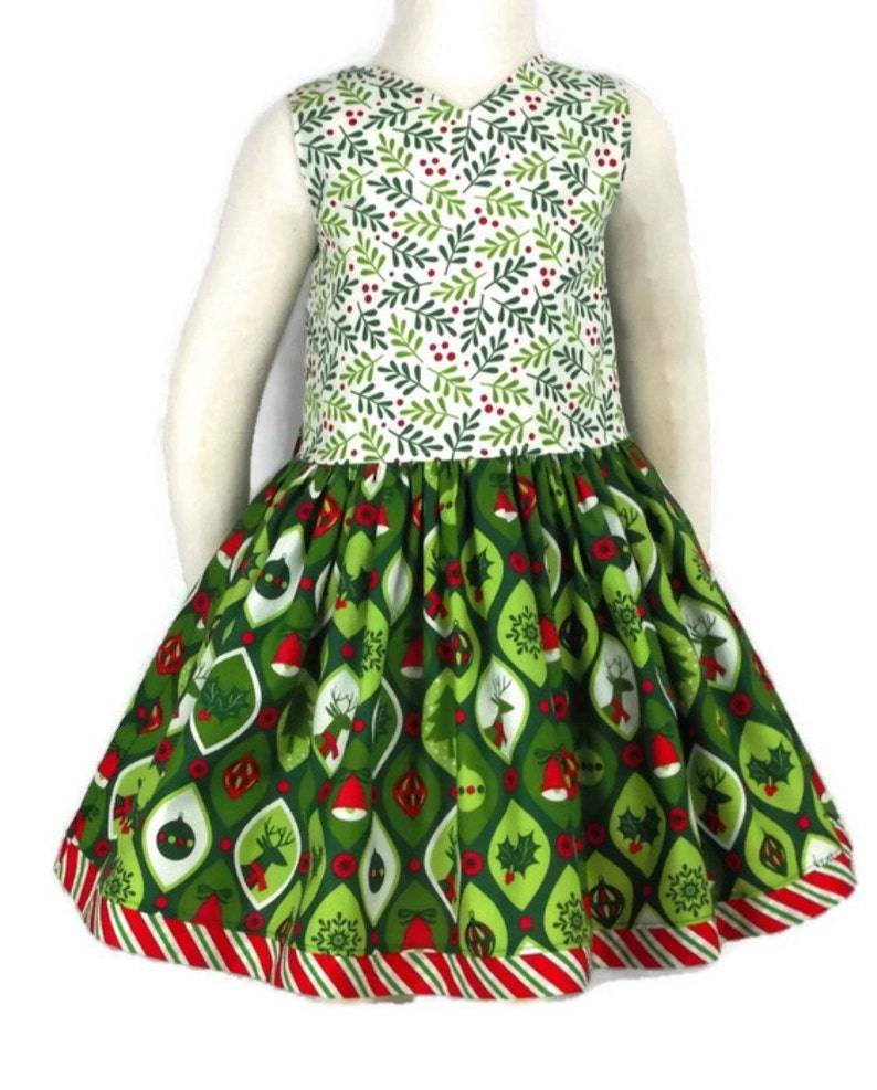 Girl Christmas Dress Toddler Holiday Dress Baby Red Green Etsy