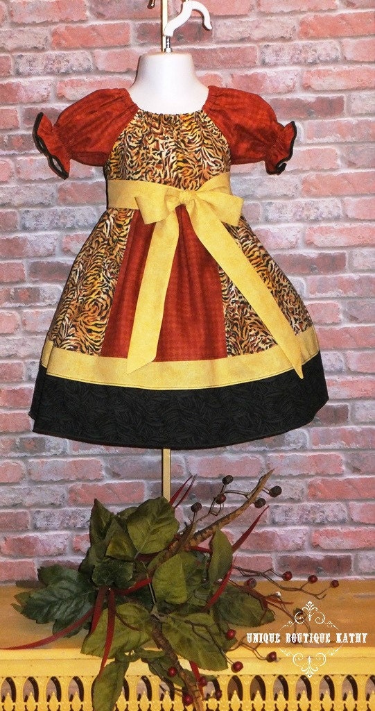 Girls Jungle Dress Tiger Zoo Outfit Tiger Stripes Animal Etsy