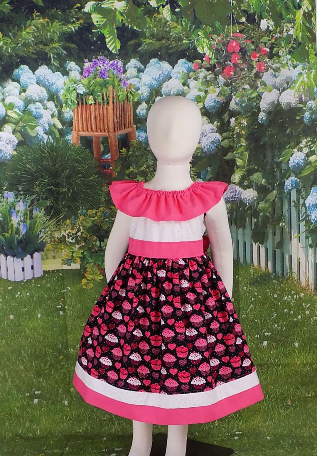 Girl, Valentines Dress, Cupcake Dress, Toddler, Birthday Dress, Party