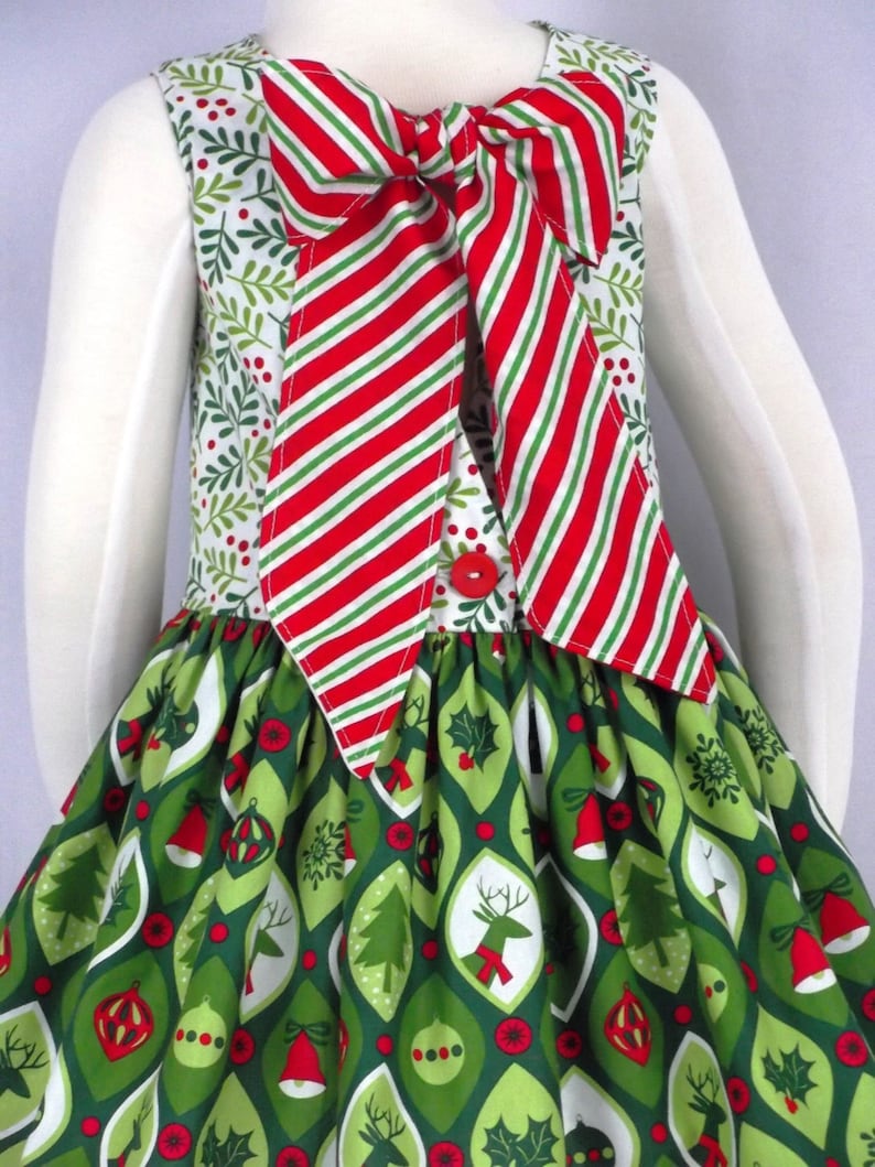 Girl Christmas Dress Toddler Holiday Dress Baby Red Green Etsy