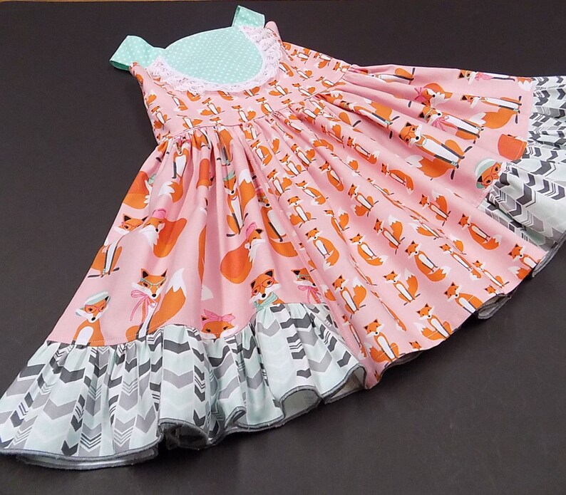 Girls Pink Fox Dress Toddler Fall Dress Woodland Dress Etsy