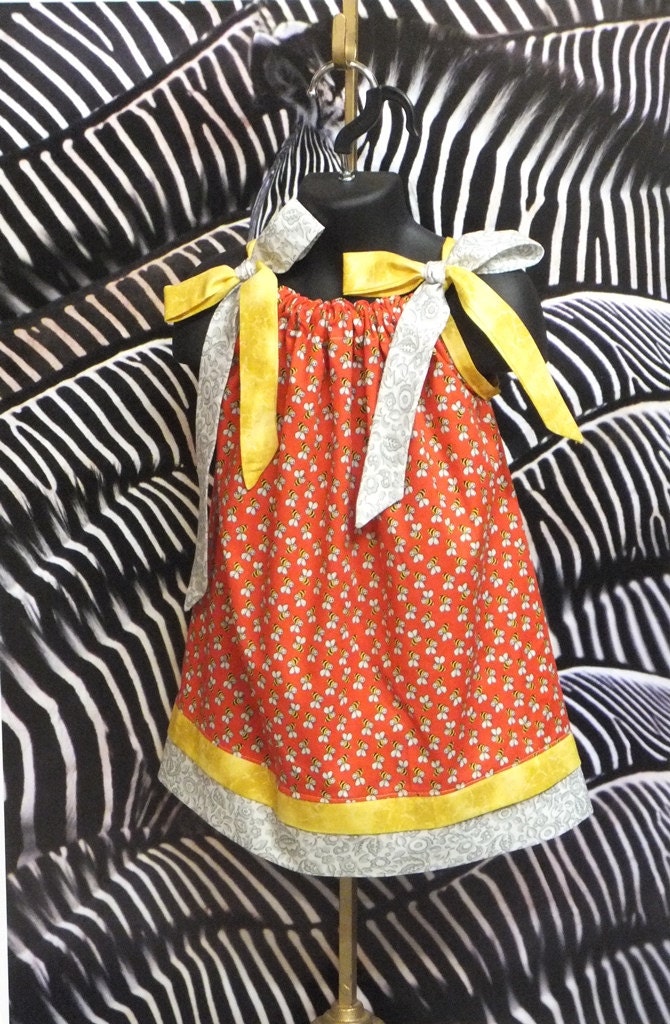 Bumble Bee Dress Girls Pillowcase Dress Toddler Sundress | Etsy