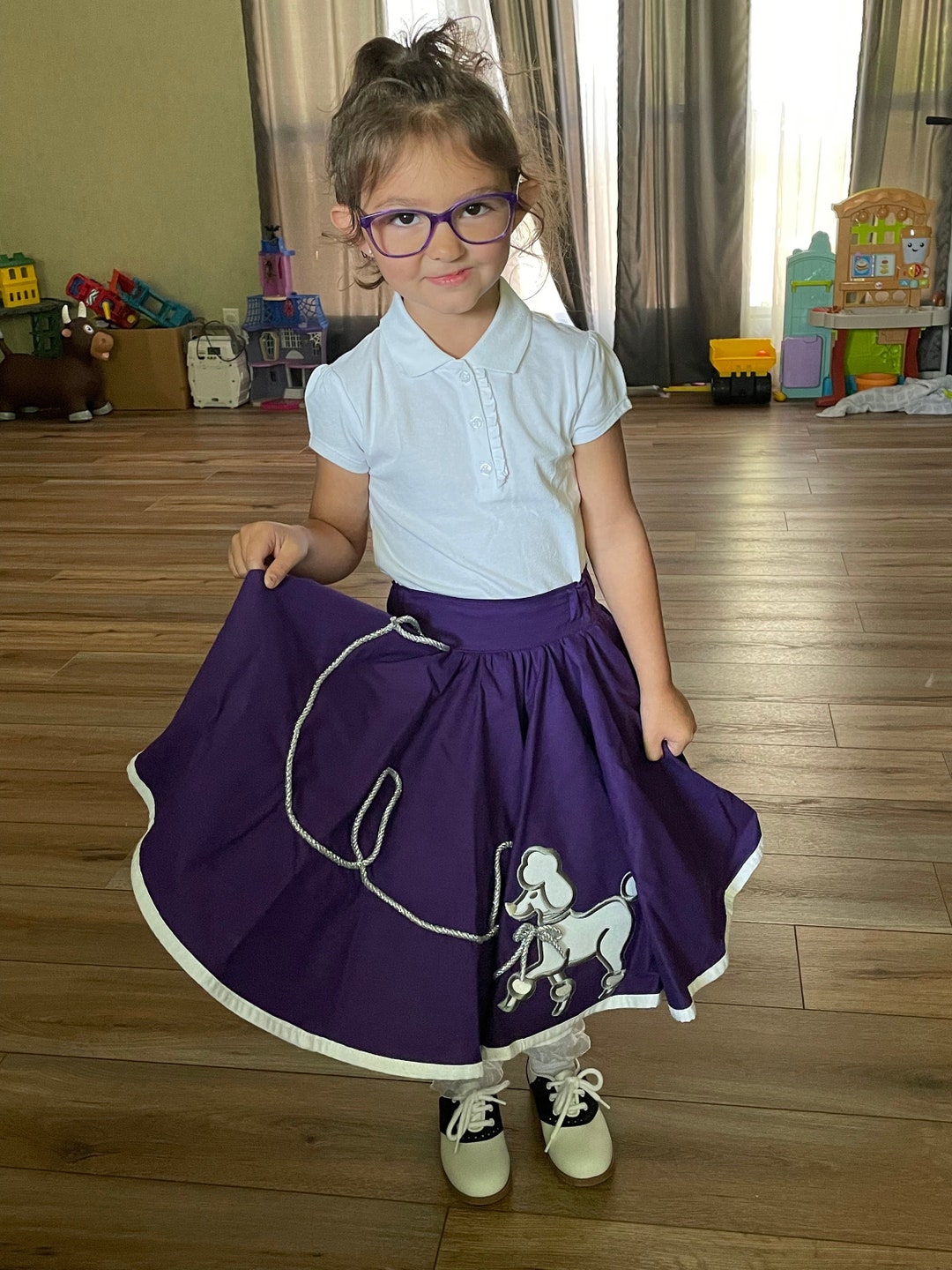 Girls 50's Poodle Skirt Choice of Colors Attached Fabric - Etsy