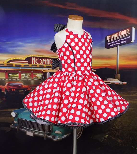 Vestido de punto Polka de las niñas vestido de los años 50 - Etsy México