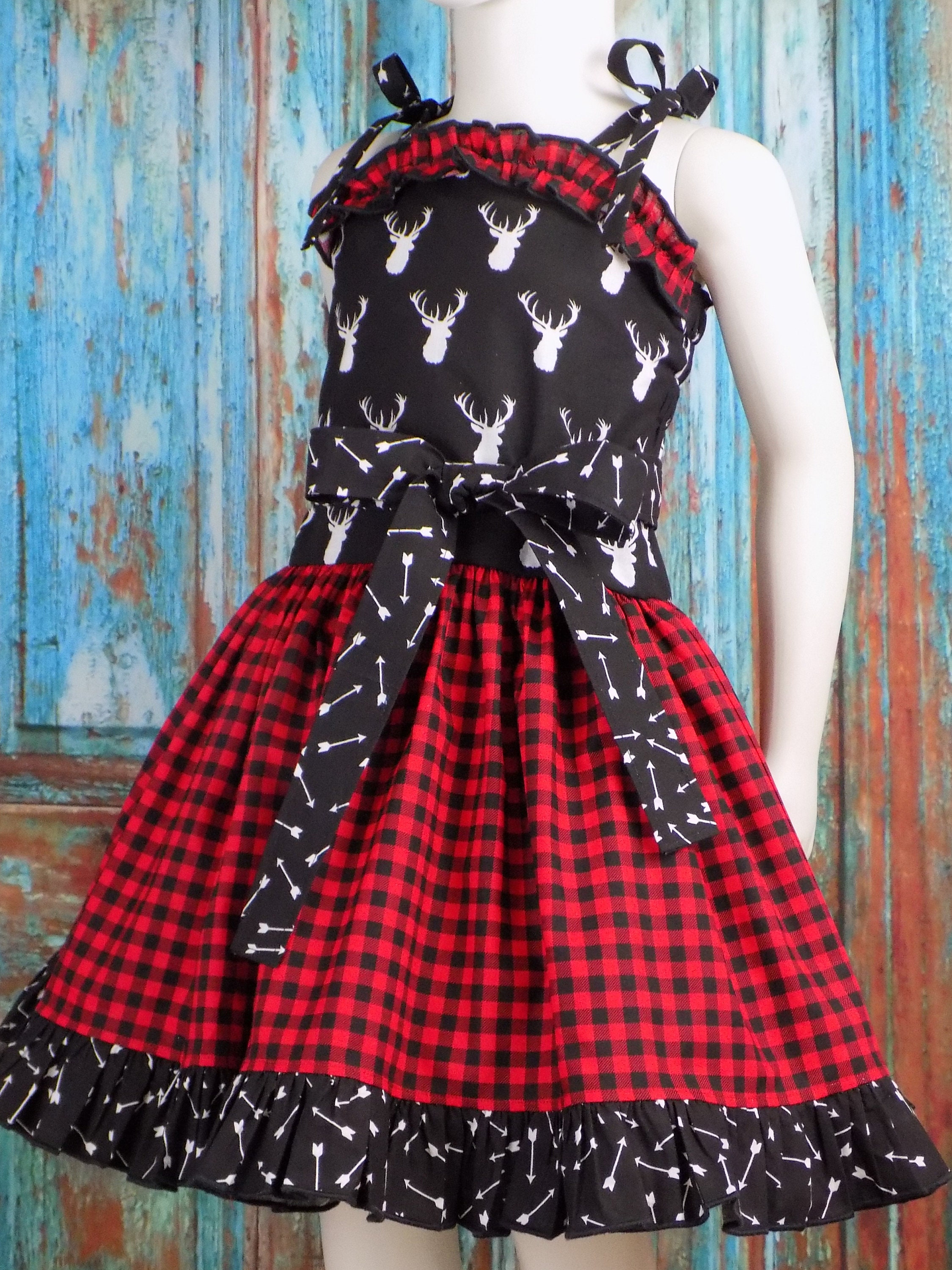 open lace back dress Red Plaid Tiered Midi Dress – Moda Boutique main image 0