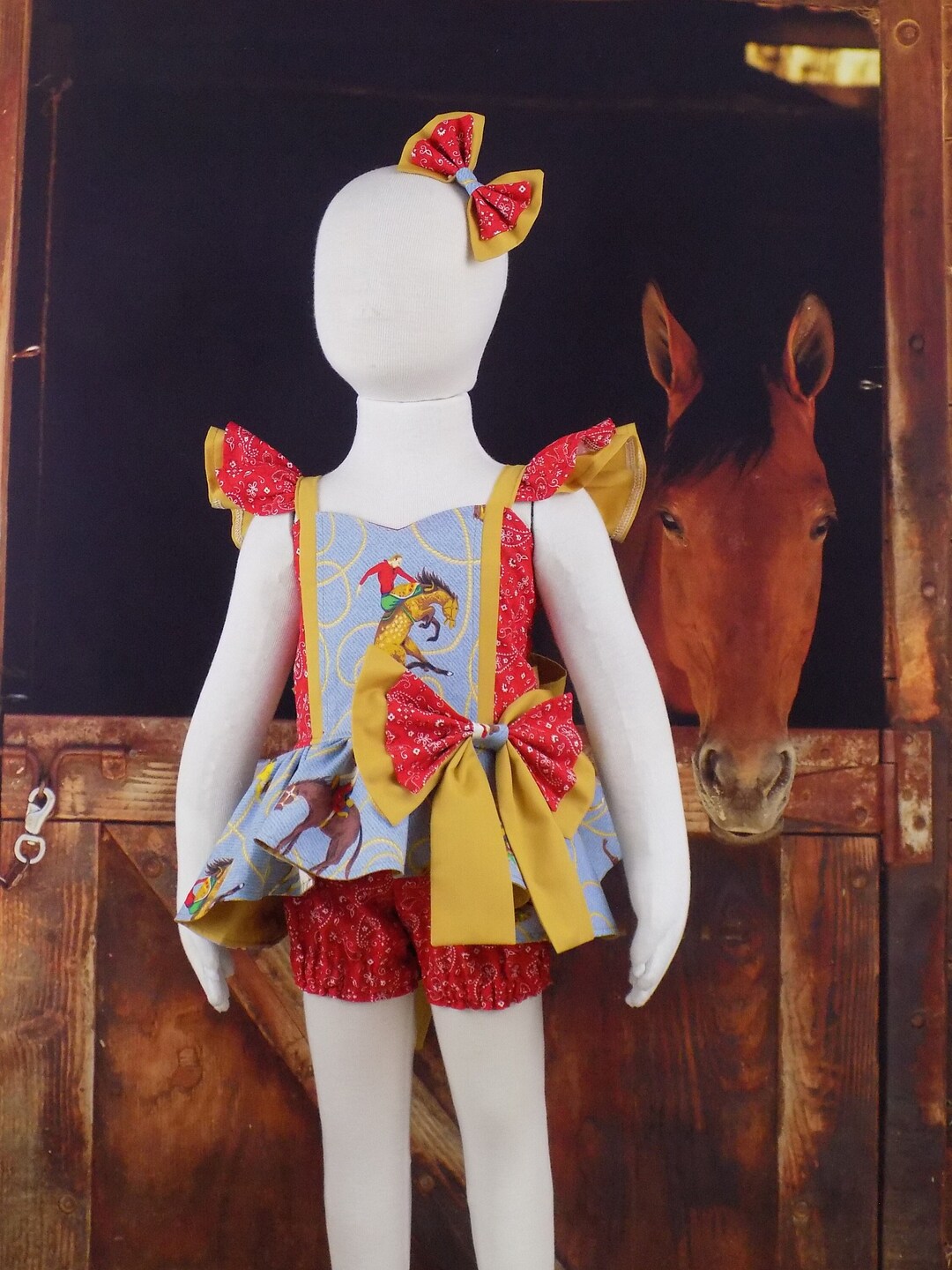 Girls Rodeo Pageant Outfit, High Low Top and Short Set, Western Wear ...