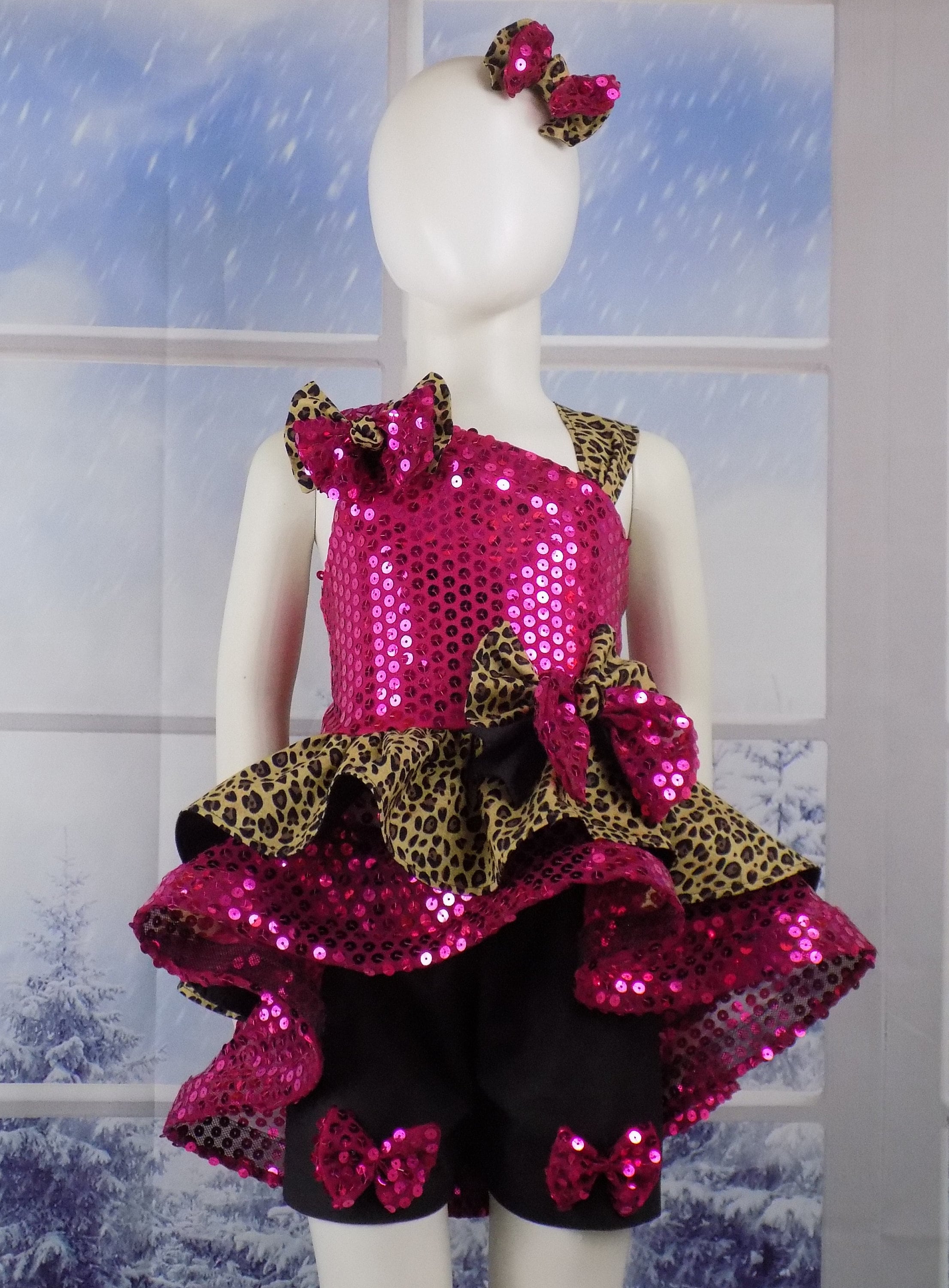 Jungle Pageant Wear, Cheetah Outfit, Birthday Party, Wild Wear Set, Ooc, Leopard, Hot Pink, Sequin, Outfit Of Choice, Theme