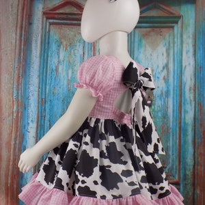 Pink And Grey Cow Print Dress
