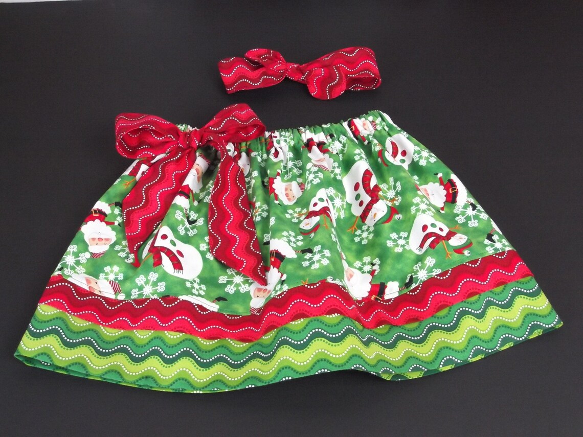 Girl Christmas SKIRT SET Toddler Santa Skirt OUTFIT - Etsy