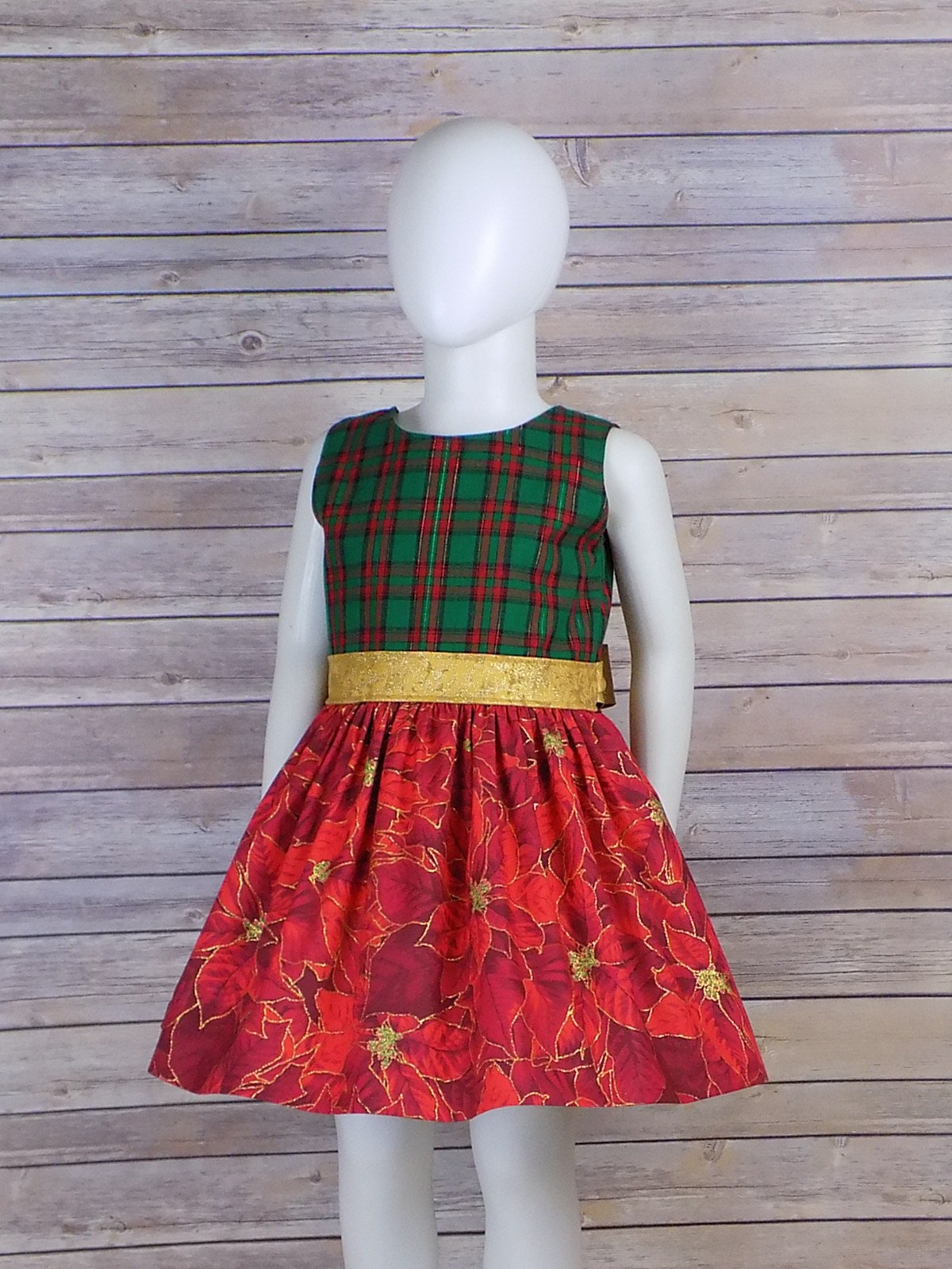red and green plaid christmas dress