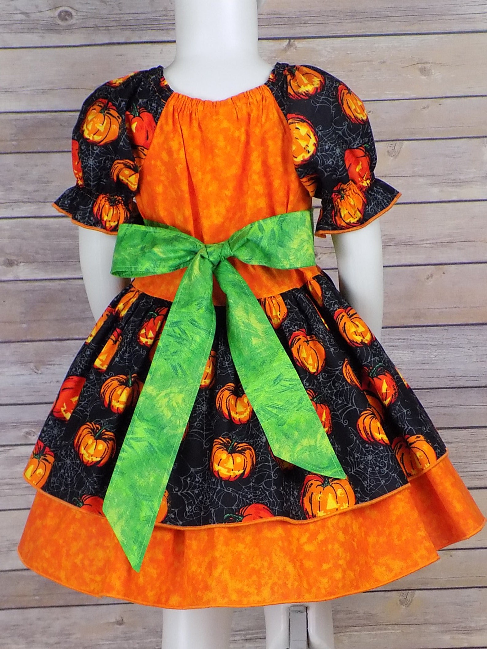 Girls Halloween Dress Toddler Pumpkin Jack O Lantern Etsy