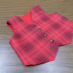 Red, Plaid, Christmas Vest, Bow Tie, Boys, Matching Outfit, Brother Sister Set, Clothes, Sibling Set, Girl Dress, Toddler, Tween, Made Match image 4