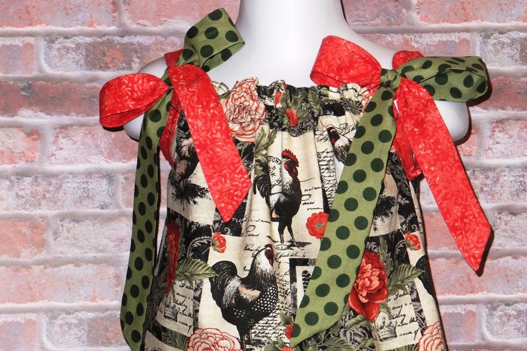 Girls Rooster Dress Girls Chicken Dress Pillowcase Dress Etsy