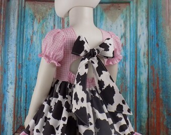 pink cow dresses Milky Lolita Dress Kawaii Dream Brown Cow Dress perfect for Pageants or County Fair Pink Cow Dress, Pink Western